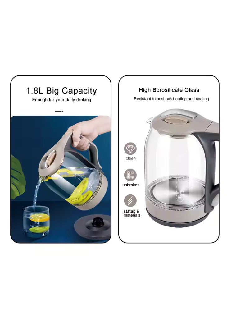 MACEST Electric Glass Kettle 1800ML MC-63118  - Image 4
