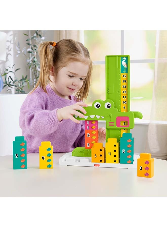 Fisher-Price Preschool Learning Toy Adding Alligator Counting Activity with 10 Stacking Blocks for Kids Ages 3+ Years - Image 3