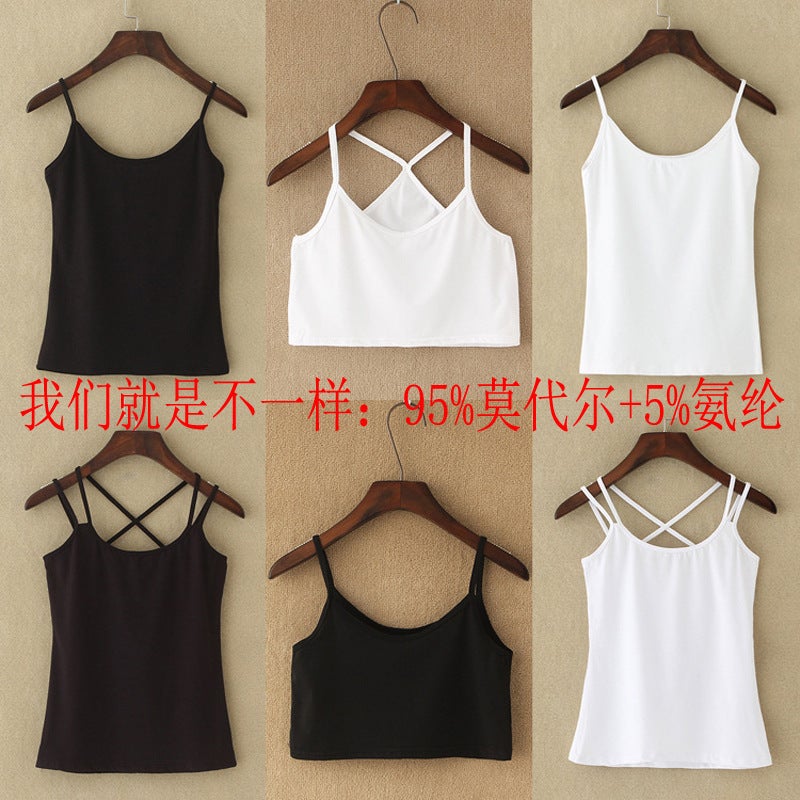 Summer Korean Style Modal Camisole Women'S Summer High Stretch Slim-Fit Camisole Top Bottoming Tube Top Small Vest - Image 2