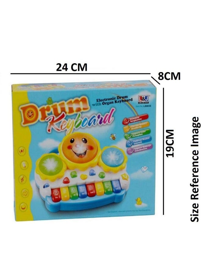 Jack Royal - Jack Royal Smiley Piano Drum Keyboard Musical Toys with Flashing Lights, Animal Sounds and Songs, Multi Color - Image 1