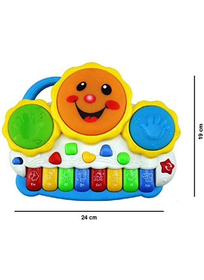 Jack Royal - Jack Royal Smiley Piano Drum Keyboard Musical Toys with Flashing Lights, Animal Sounds and Songs, Multi Color - Image 1