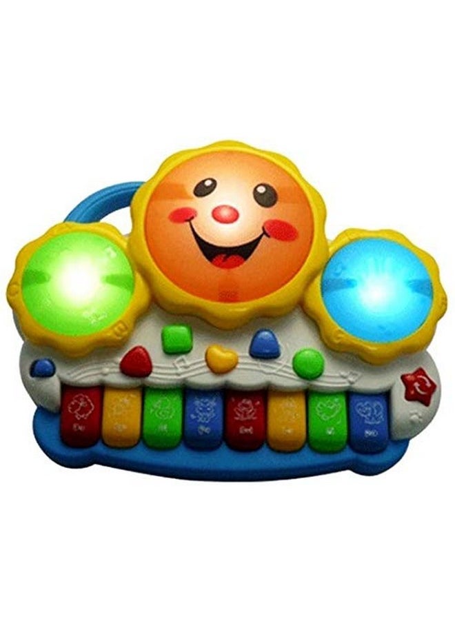 Jack Royal - Jack Royal Smiley Piano Drum Keyboard Musical Toys with Flashing Lights, Animal Sounds and Songs, Multi Color - Image 1