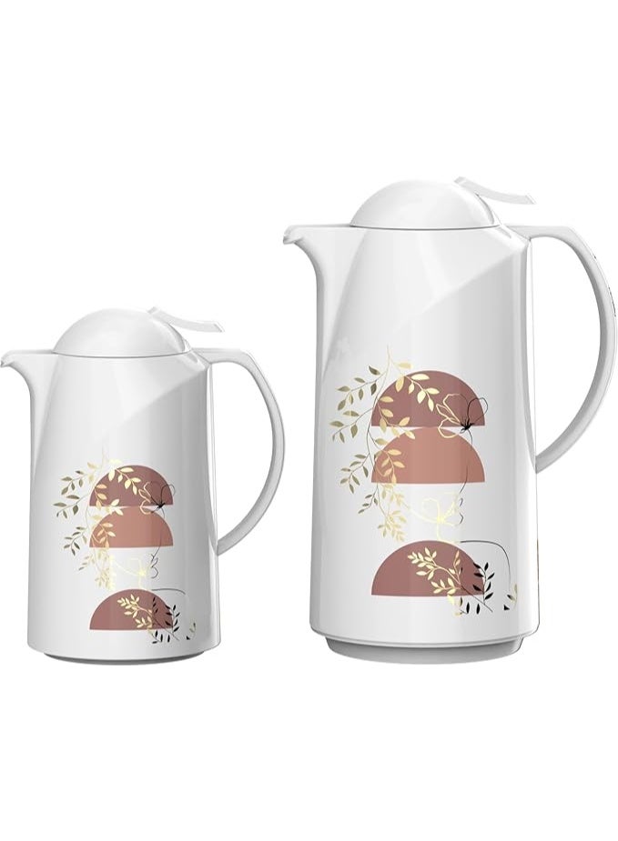 ريجال من Ripple – طقم ترامس فاكيوم (0.5 لتر & 1.0 لتر) | تصميم أبيض أنيق | هيكل بلاستيكي مع بطانة زجاجية | ترمس حراري للمشروبات الساخنة والباردة - Image 3