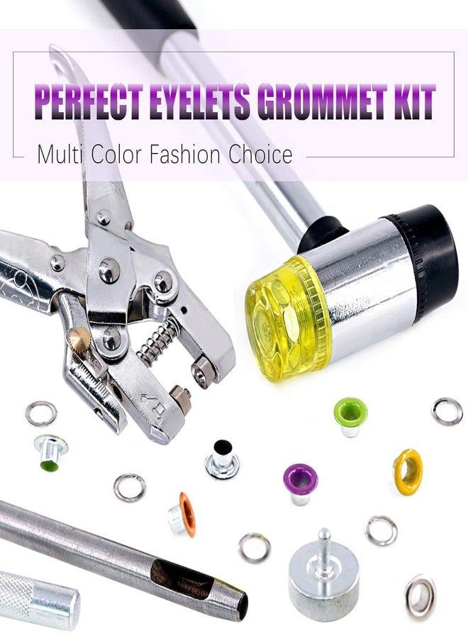 Do It Yourself 1000 Pcs, Do It YourSelf 10 Colors 3/16 inch Metal Grommets Kit with Installation Tools, Eyelet Hole Punch Pliers and Soft Mallet with 1000Pcs Gold Grommets, Metal Eyelets Kits Shoe Eyelets (1000) - Image 4