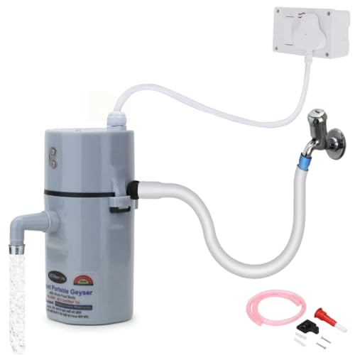UltinoPro Instant Water Geyser 1L | Portable Electric Water Heater for Bathroom, Kitchen, Salon, Clinic, Office, Lab & Home Use | ABS Body | Energy Efficient (Grey/Geyser) - Image 1