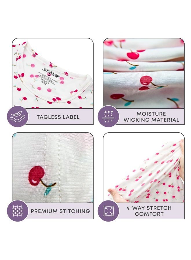 ROCKY Girl's Cherry Design Thermal Long Johns Set Shirt & Pants (Large) - Image 3