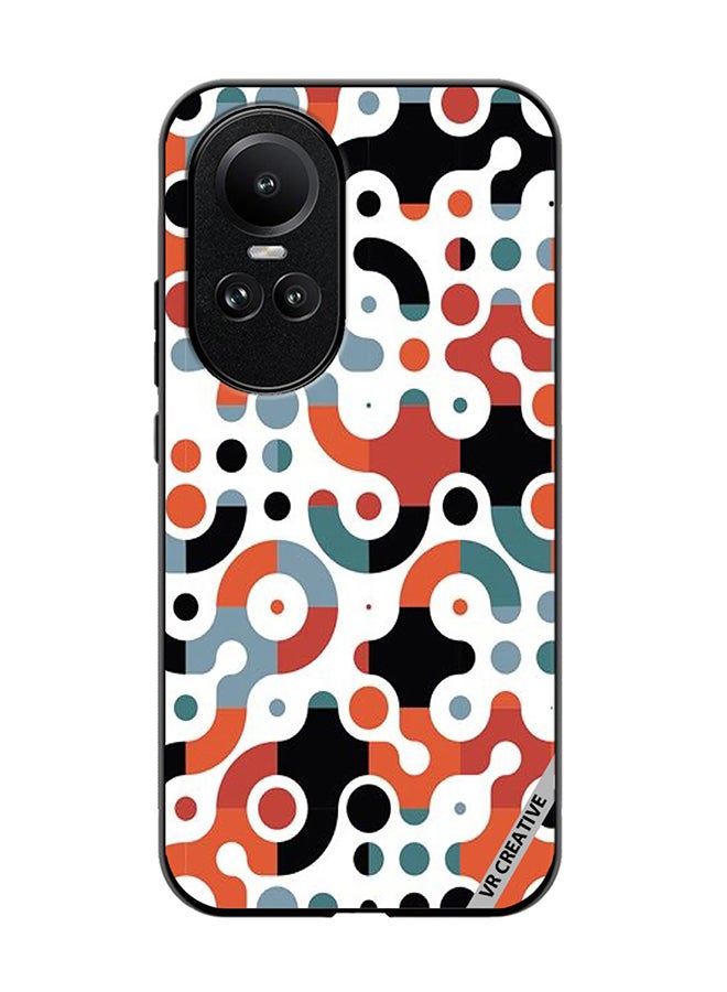 VR CREATIVE Protective Case Cover For Oppo Reno 10 Pro Geomatric Pattern Design Multicolour - Image 1