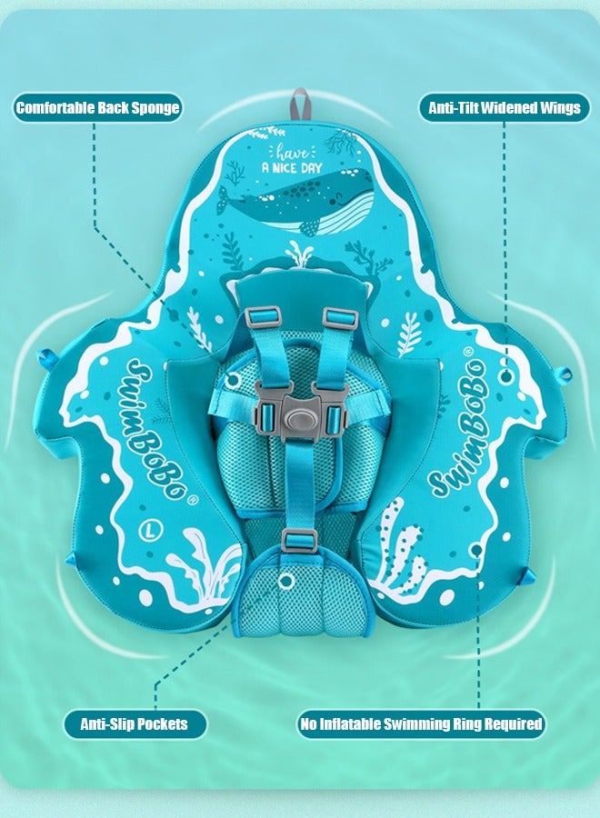 سويمبوبو عوامة سباحة للأطفال، حلقة سباحة للأطفال الصغار، سترة سباحة للأطفال، حلقة عوامة للخصر، عوامة أطفال قابلة للنفخ مع مظلة، حلقة سباحة للأطفال الصغار، مدرب السباحة (الحوت الأزرق) - Image 3