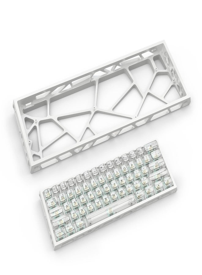 kutethy KY60 Hollow Out Aluminum Keyboard Case,60% Mechanical Keyboard Shell Custom Keyboard Barebones Compatible with Wooting60 Mad60 Win60 GH60 60HE(White) - Image 1