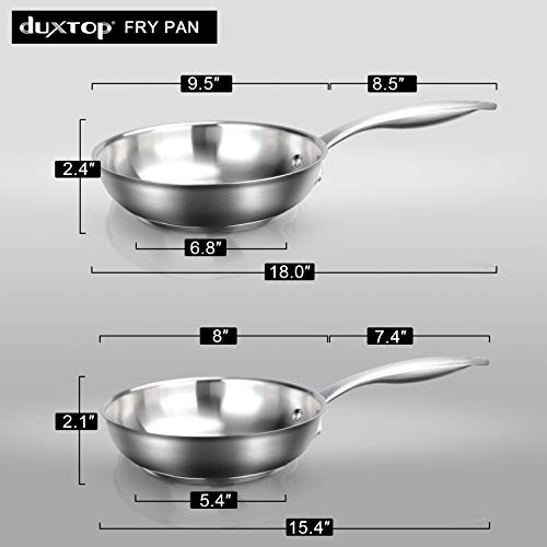 Duxtop Tri-ply Stainless Steel Frying Pan with Stay-Cool Handle, Professional 8 inch Fry Pan with Induction Magnetic Bottom, Healthy Small Skillet, Dishwasher and Oven Safe - Image 5