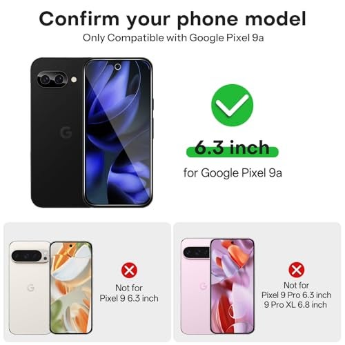 OMOTON 3+2 Pack for Google Pixel 9a Screen Protector, 3 Pack Tempered Glass Screen Protector with 2 Pack Camera Lens Protector for Pixel 9A 6.3 inch 2025 Release, Case Friendly/Fingerprint Support - Image 2