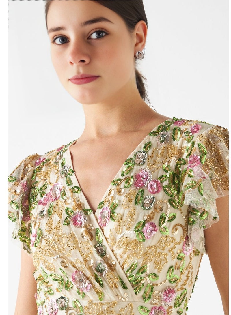 GATSBYLADY LONDON Enchanted Garden Embroidered Midi Dress  - Image 3