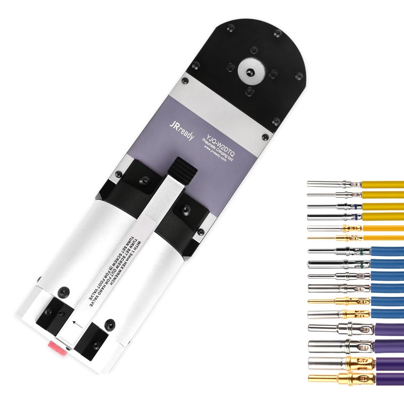 JRready YJQW2DTQ Pneumatic Crimping Tools8 Indent CrimpAdjustable Air Power Crimp Tool for Deutsch Solid Barrel Contact Size 12 16 20 Deutsch DT DTM DTP Connectors Wire 1222AWG - Image 2