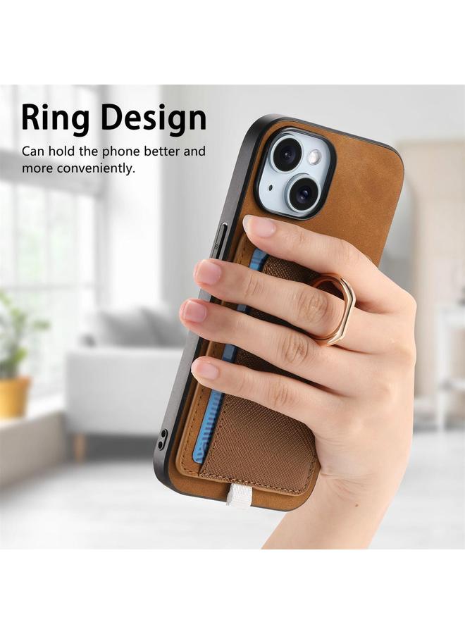 إيروريكس جراب هاتف iPhone 15 Plus بتصميم كلاسيكي متقاطع من الجلد مع حلقة جانبية وحقيبة بطاقات MagSafe - Image 5