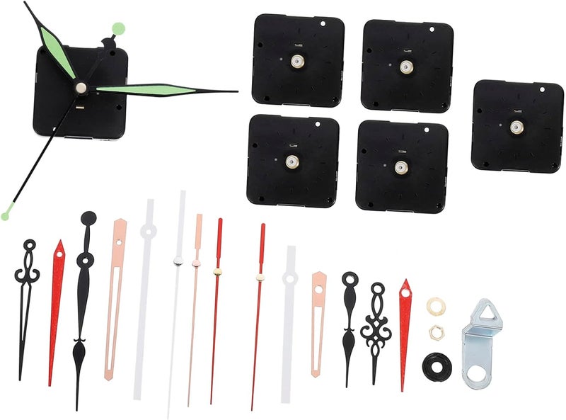 POPETPOP 6-Piece High Torque Clock Movement Kit Long Shaft Replacement Mechanism for DIY Wall Clocks Non-Ticking - Image 1