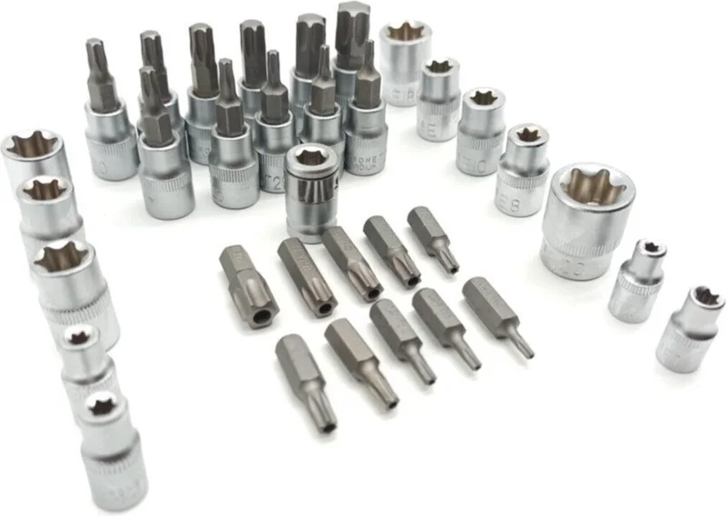 EC Shop Özgüntic. Socket Set 34 Pieces 3/8 1/4 Torx & E Socket Set