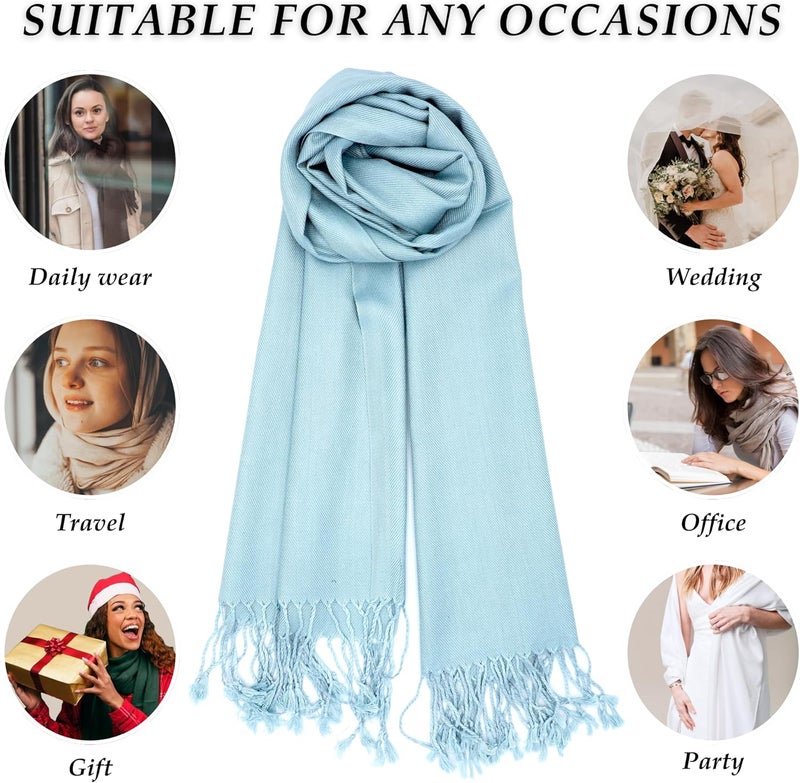 Achillea Soft Silky Pashmina Scarf for Women – Shawl Wrap for Evening Dresses, Bridesmaids, Weddings & Everyday Wear - Image 5