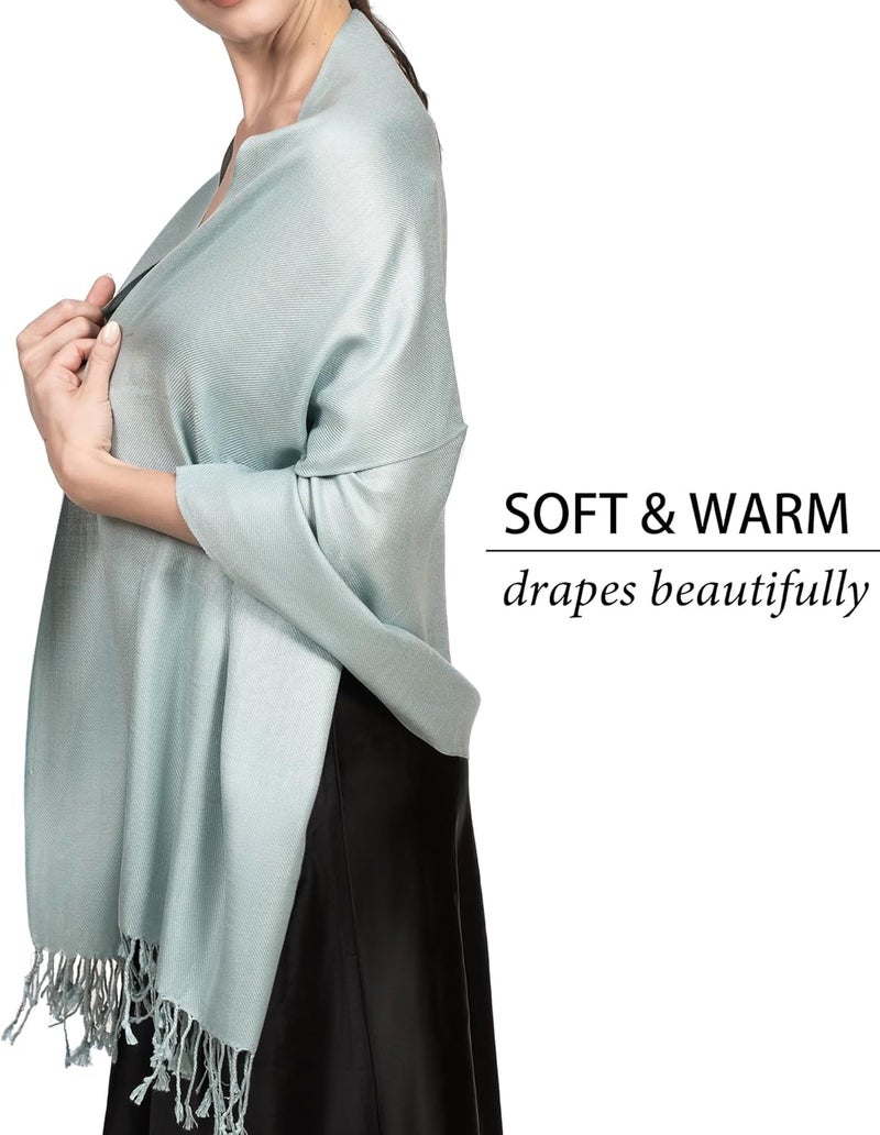 Achillea Soft Silky Pashmina Scarf for Women – Shawl Wrap for Evening Dresses, Bridesmaids, Weddings & Everyday Wear - Image 3