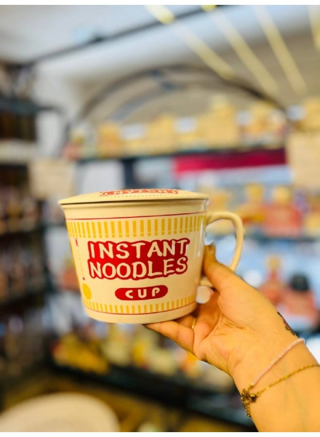 Lidded Porcelain Bowl – Cute Noodle Design 😍  If you love unique pieces, this bowl will steal your heart at first sight. Inspired by iconic noodle cups, it adds a modern, distinctive touch to your table setting. 🤍  Available in two colors: ❤️ Red 💙 Blue  ✨ Made of porcelain and comes with a matching lid to keep food warm and make serving look extra stylish.  🥣 Perfect for serving noodles, soup, pasta, ramen, or any dish you want to present beautifully. - Image 1