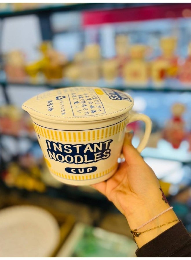Lidded Porcelain Bowl – Cute Noodle Design 😍  If you love unique pieces, this bowl will steal your heart at first sight. Inspired by iconic noodle cups, it adds a modern, distinctive touch to your table setting. 🤍  Available in two colors: ❤️ Red 💙 Blue  ✨ Made of porcelain and comes with a matching lid to keep food warm and make serving look extra stylish.  🥣 Perfect for serving noodles, soup, pasta, ramen, or any dish you want to present beautifully. - Image 2
