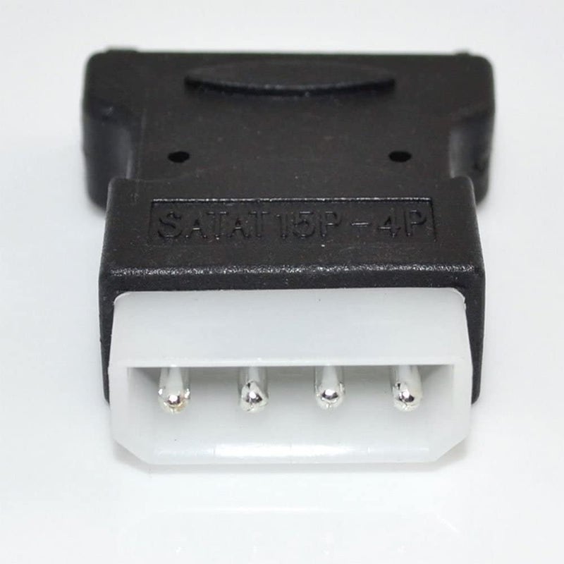CABLESETC 15 Pin SATA Male to 4 Pin Molex Male Power Adapter for IDE Hard Drive/CD/DVD USB Adapter (Black) - Image 2