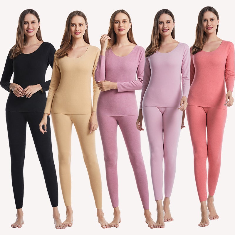 Women'S Seamless Thermal Underwear Double-Sided Brushed Seamless Long-Sleeved Trousers Warm Suit - Image 4