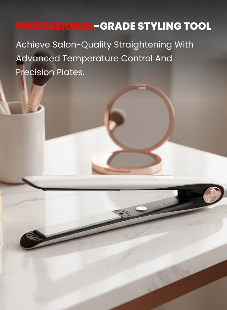 Ogera Professional Hair Straightener – 45W Power, Ceramic-Coated Floating Plates, Digital Temperature Display, Fast Heating up to 230°C, Smooth & Shiny Styling for All Hair Types – Model OG2301HST, Silver & Black - Image 2