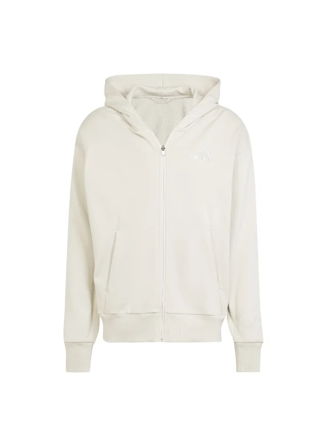adidas Adidas M A Szn Ft Fz Beige Hooded Track Top Track Tops For Men