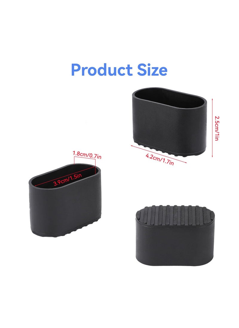 Generic - Oval Plastic Chair Leg Caps, Small Leg Caps Furniture Table Leg Covers, Outdoor Chair Leg Floor Protectors Patio Chair Feet Caps, 1.5" X 0.7" for Tables, Chairs, Stools, and More(50 Pcs )(Black ) - Image 1