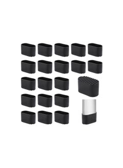 Oval Plastic Chair Leg Caps, Small Leg Caps Furniture Table Leg Covers, Outdoor Chair Leg Floor Protectors Patio Chair Feet Caps, 1.5" X 0.7" for Tables, Chairs, Stools, and More(50 Pcs )(Black )