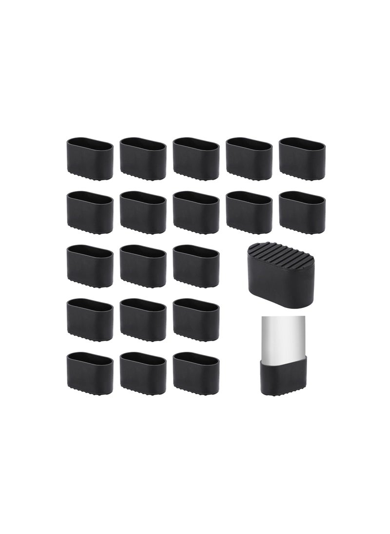 Generic - Oval Plastic Chair Leg Caps, Small Leg Caps Furniture Table Leg Covers, Outdoor Chair Leg Floor Protectors Patio Chair Feet Caps, 1.5" X 0.7" for Tables, Chairs, Stools, and More(50 Pcs )(Black ) - Image 1