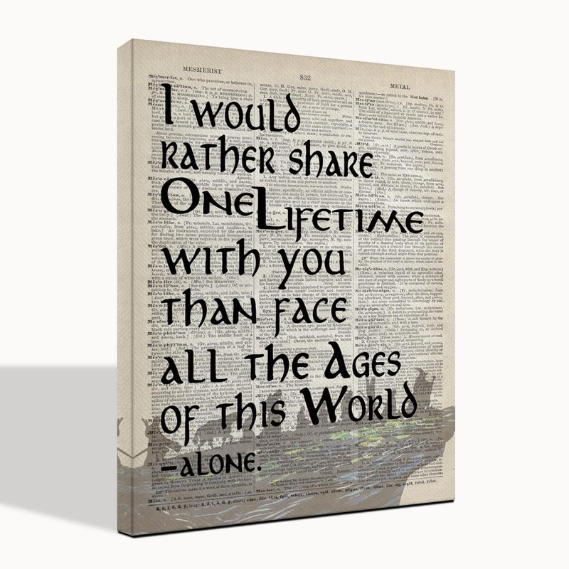 WKYAER LOTR Gifts  Framed LOTR Poster  Gift for LOTR Decor  I Would Rather Share One Lifetime - Arwen  LOTR Merch  LOTR Birthday Decor  Lord of the Rings Poster  LOTR Canvas Wall Art Decor 6x8 inch  - Image 1