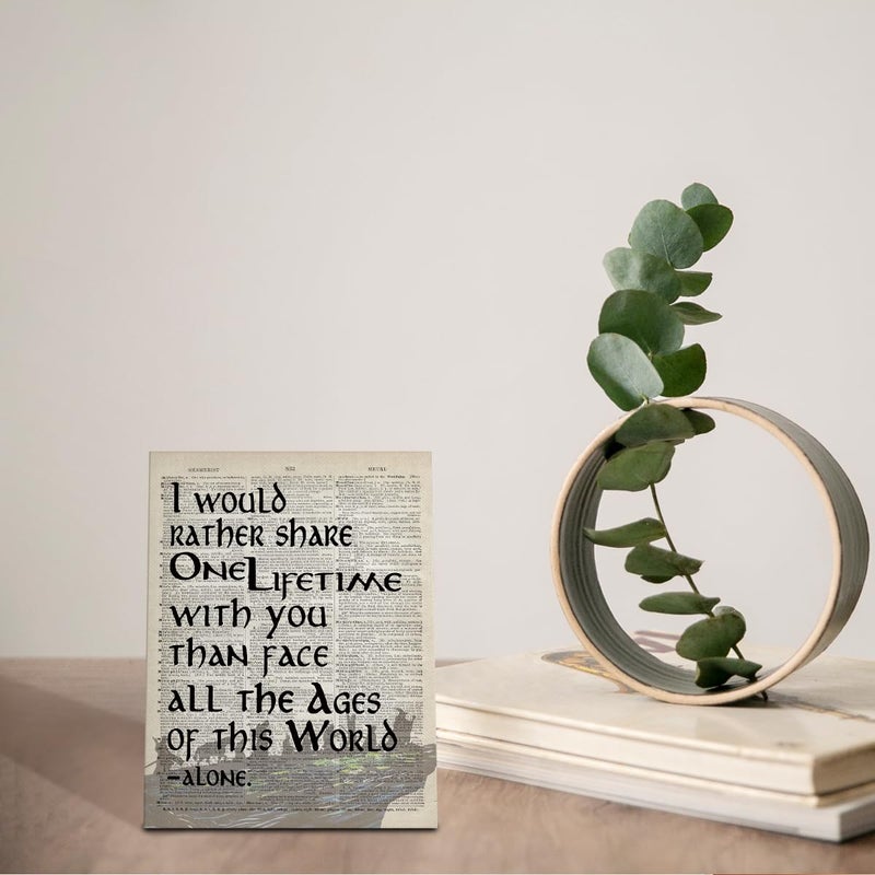 WKYAER LOTR Gifts  Framed LOTR Poster  Gift for LOTR Decor  I Would Rather Share One Lifetime - Arwen  LOTR Merch  LOTR Birthday Decor  Lord of the Rings Poster  LOTR Canvas Wall Art Decor 6x8 inch  - Image 4