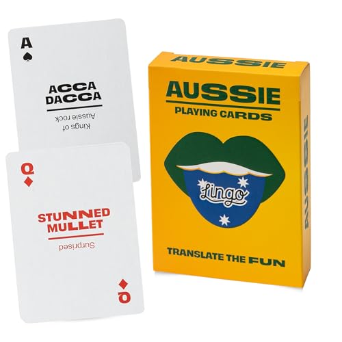 LINGO Aussie Lingo Playing Cards Travel Flashcards Learn Aussie Slang Vocabulary in A Fun Easy Way 52 Essential Translations - Image 1