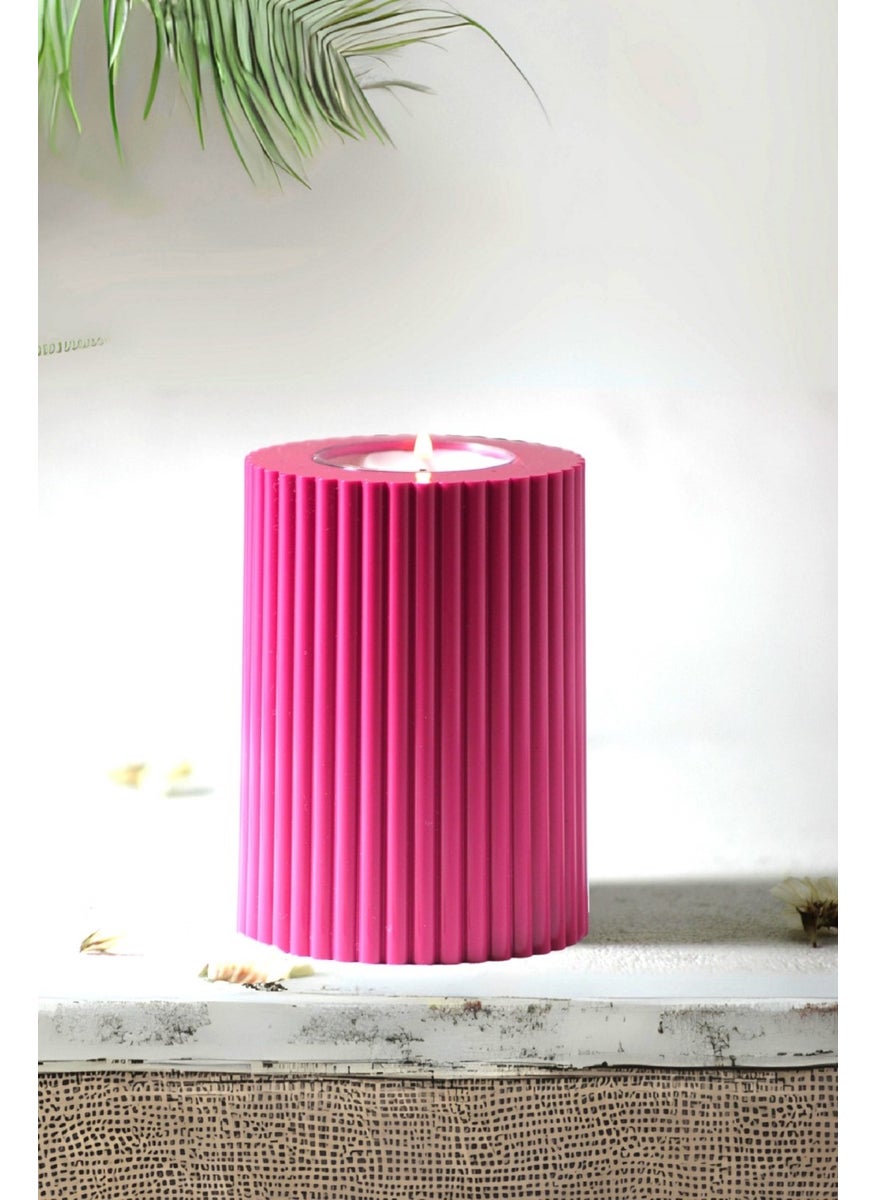 Prime Home 3 Piece Pink Candle Holder Decorative Tealight Set Candle Abs Plastic  - Image 3