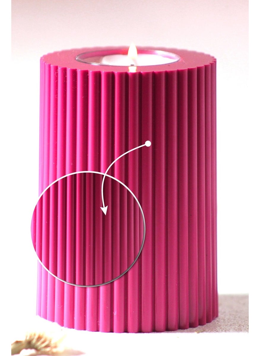 Prime Home 3 Piece Pink Candle Holder Decorative Tealight Set Candle Abs Plastic  - Image 2