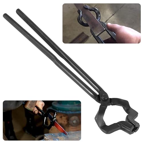 Bonbo Knife making Tongs Blacksmith Tongs 16"Z- V-Bit Style Tongs, Z-Jaw Offset Knife Making Tongs Blacksmith Z Type Tongs with V-Bit Jaws - Image 1