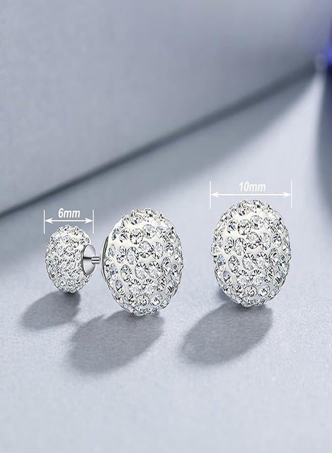 El Regalo 3-in-1 Front Back Crystal Ball Earrings - Sparkly Disco Shamballa Ball Earrings for Girls & Women - Double Sided Earrings with Versatile Style for Any Occasion - Image 4