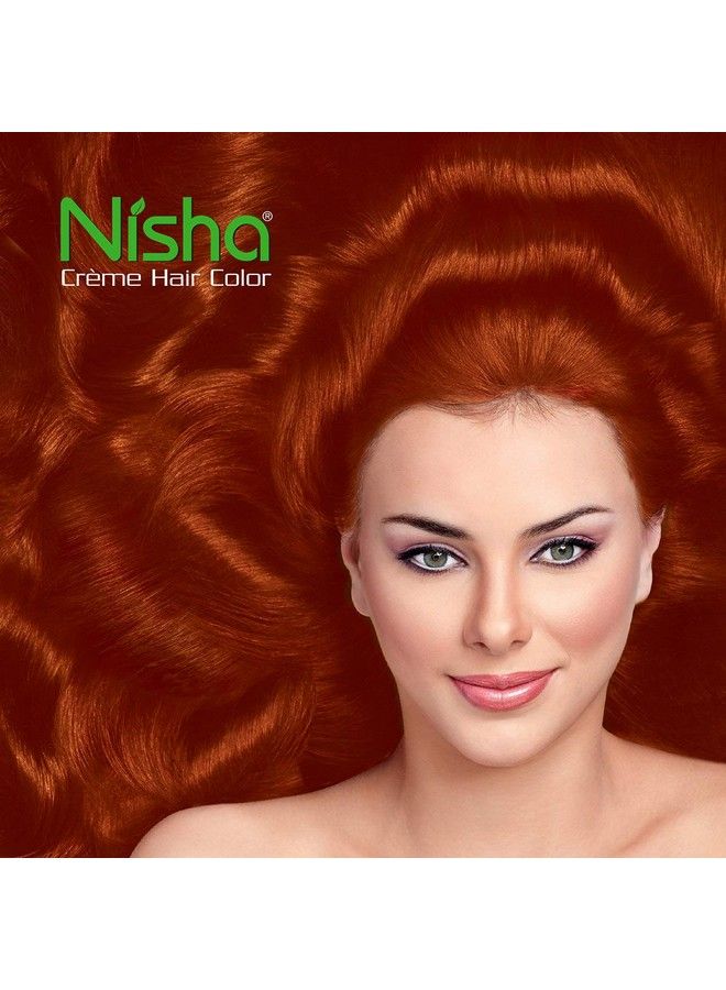 Nisha مجموعة كريم تلوين الشعر باللون الأحمر النحاسي مكونة من 3 قطع كريم تلوين الشعر للنساء والرجال تلوين الشعر يدوم طويلاً بمستخلصات الحناء والأعشاب الطبيعية مجموعة من 3 قطع … - Image 5