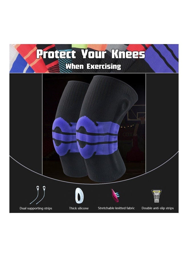 2-Pieces Knee Brace Compression Sleeve Joint Support Kneecaps Pads XL 23*5*15cm