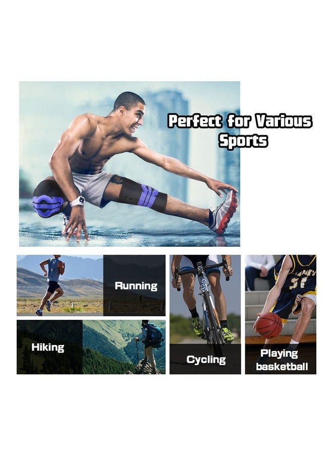 2-Pieces Knee Brace Compression Sleeve Joint Support Kneecaps Pads XL 23*5*15cm