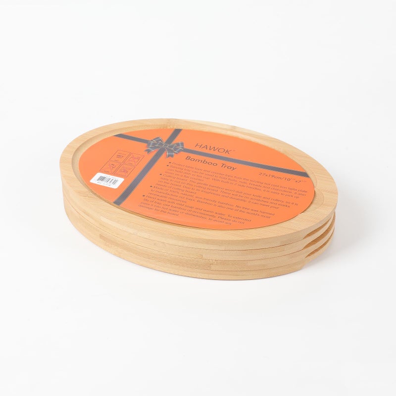 HAWOK 21 Bamboo TrayPlateCutting Board set