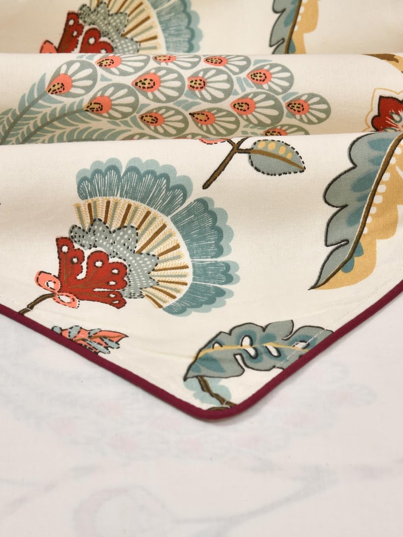 Clasiko Table Runner; 14x72 Inches; Multicolor Peacock; 300 TC Cotton Fabric; Color Fastness Guarantee - Image 3