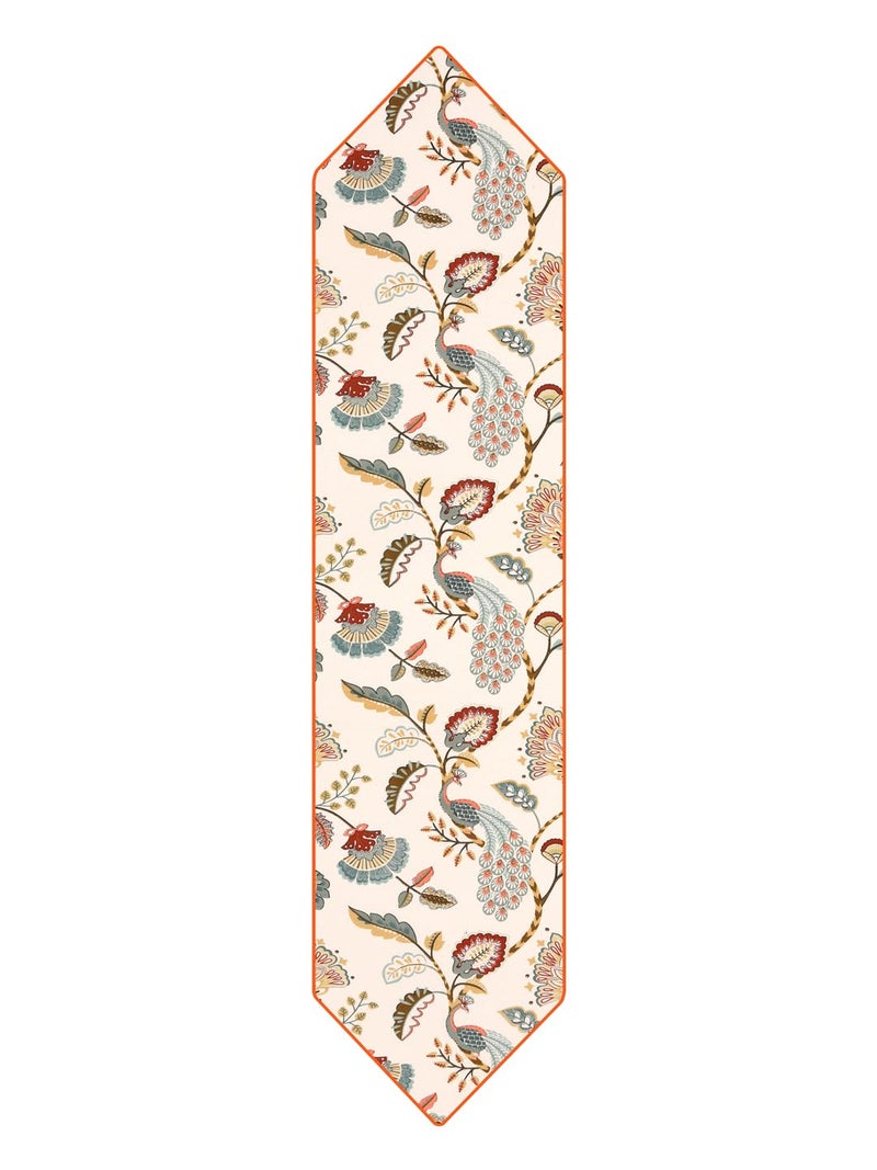 Clasiko Table Runner; 14x72 Inches; Multicolor Peacock; 300 TC Cotton Fabric; Color Fastness Guarantee - Image 5