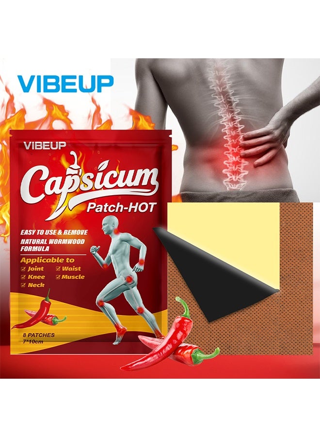 VibeUp 16 Patches Capsicum Patch Hot Patches, Tiger Patches For Pain Relief, Chinese Red Tiger Hot Capsicum Patch Ultra Strength Patches, Pain Relief Plaster Herbal Patches For Arthritis, Knee Bone, Back, Joint, Muscle Neck Pain Relieving - Image 2