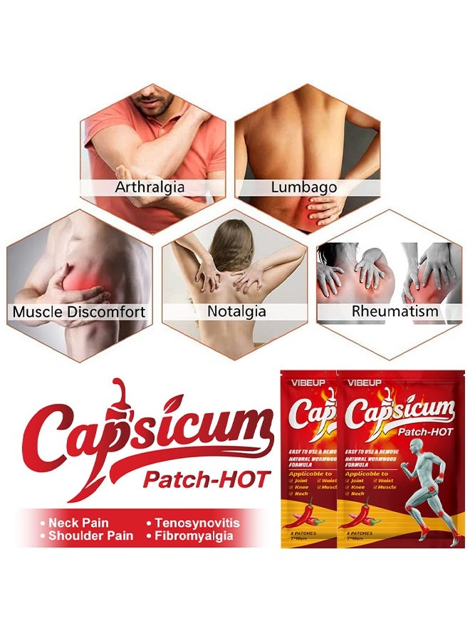 VibeUp 16 Patches Capsicum Patch Hot Patches, Tiger Patches For Pain Relief, Chinese Red Tiger Hot Capsicum Patch Ultra Strength Patches, Pain Relief Plaster Herbal Patches For Arthritis, Knee Bone, Back, Joint, Muscle Neck Pain Relieving - Image 4