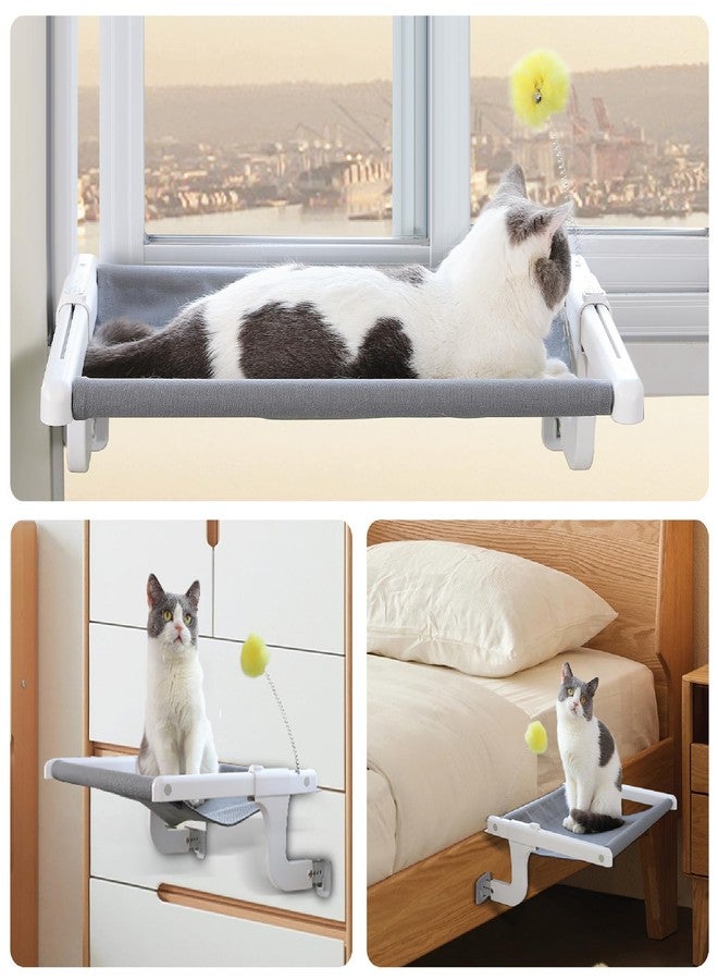 SVD.PET Cat Window Perch, Cat Hammock Window Seat with Sturdy Metal Frame for Large Cats and Kittens, Easy to Adjust for Windows & Bedsides, No Suction Cup No Drilling - Image 3