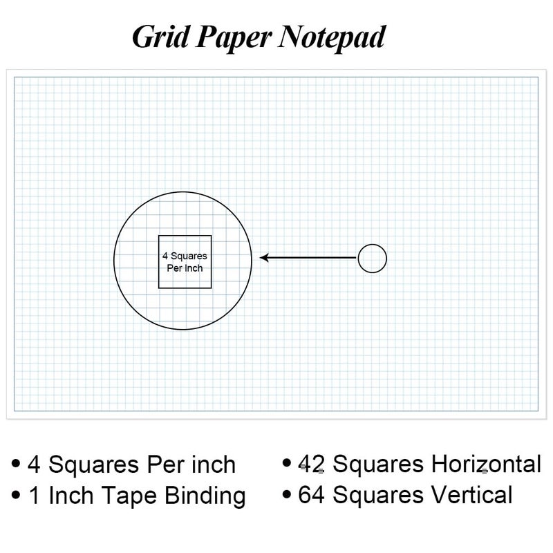 Yaridar Engineering Graph Paper Pads, 11x17 Quadrille 25 Sheets/50 Pages Grid Paper for Drafting, Engineering, Blueprint Drawing, 4x4 Blue Quad Rule, 100gsm White Paper - Image 3