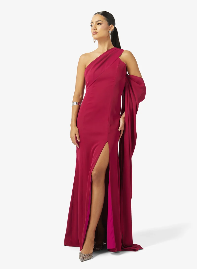 Iyra One-Shoulder Side Slit Dress