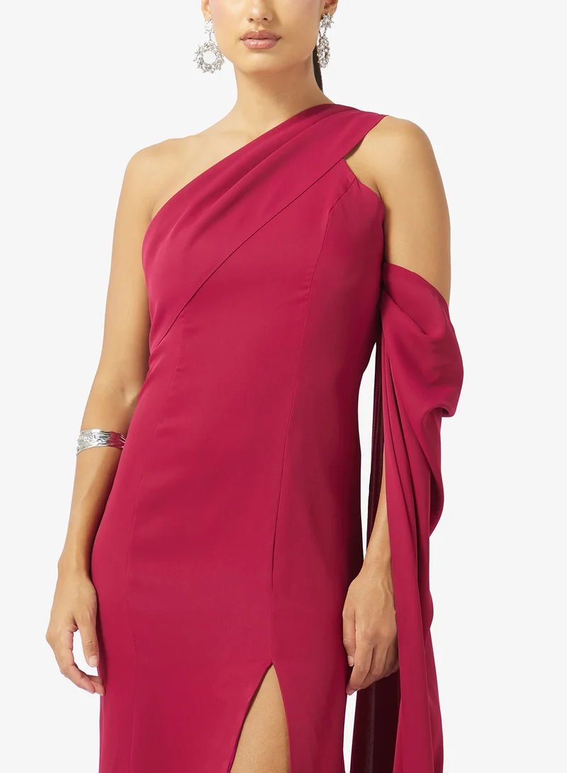 Iyra  One-Shoulder Side Slit Dress for Women | Best Price UAE